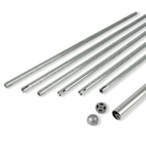 Dolle Außentreppe Gardentop Steiggeländer Set 3 für 6 Stufen, Stahl verzinkt, Aluminium Handlauf