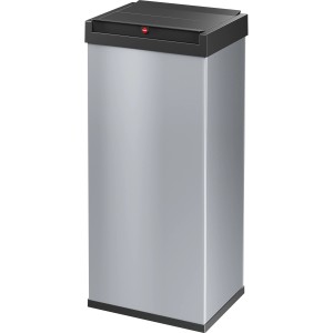 Hailo Mülleimer Big-Box Swing XL, 52 l, Silber, mit Schwingdeckel und Anti-Rutsch-Füßen.