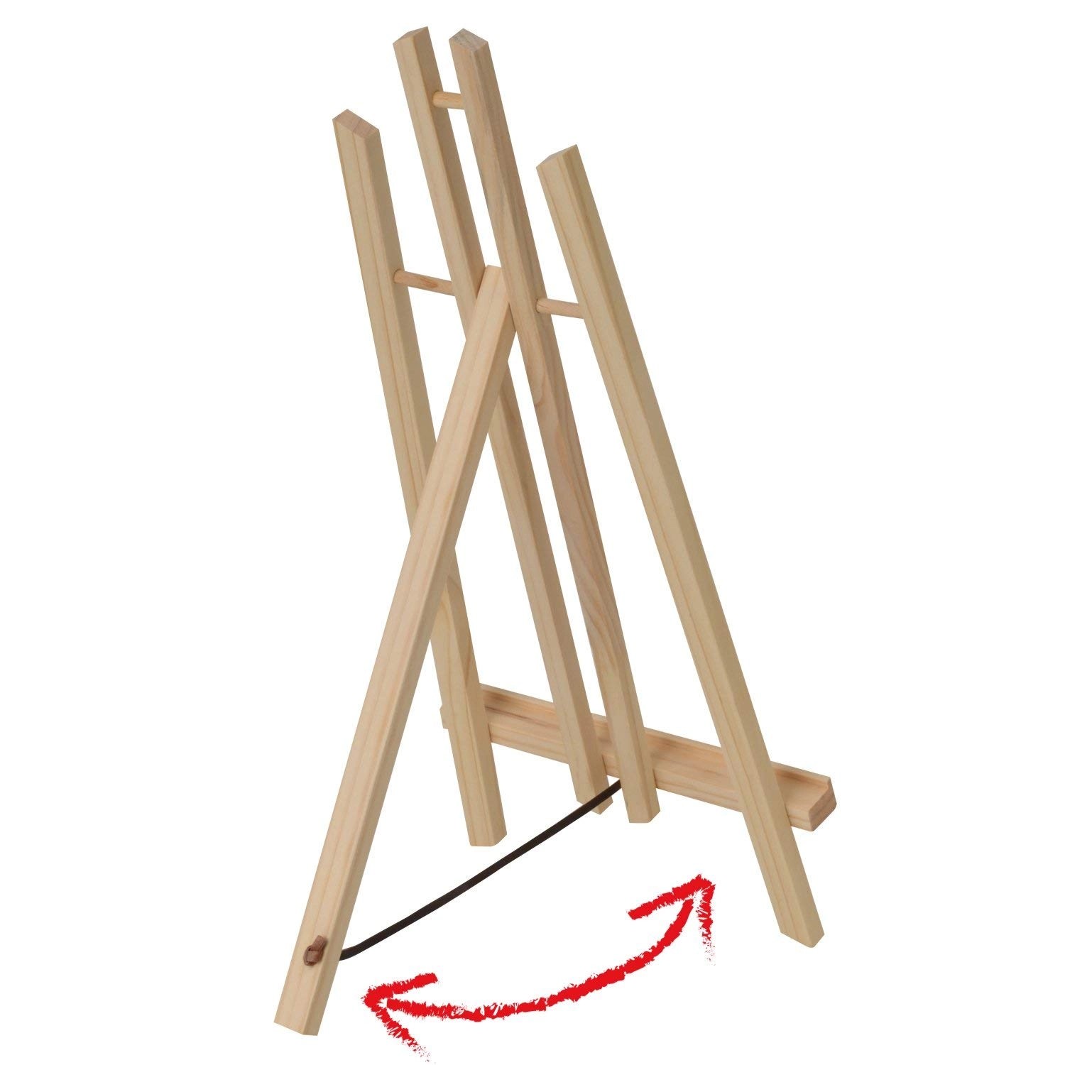 Artina London Staffelei aus Kiefernholz, Tischstaffelei für Leinwände bis 42cm Höhe.