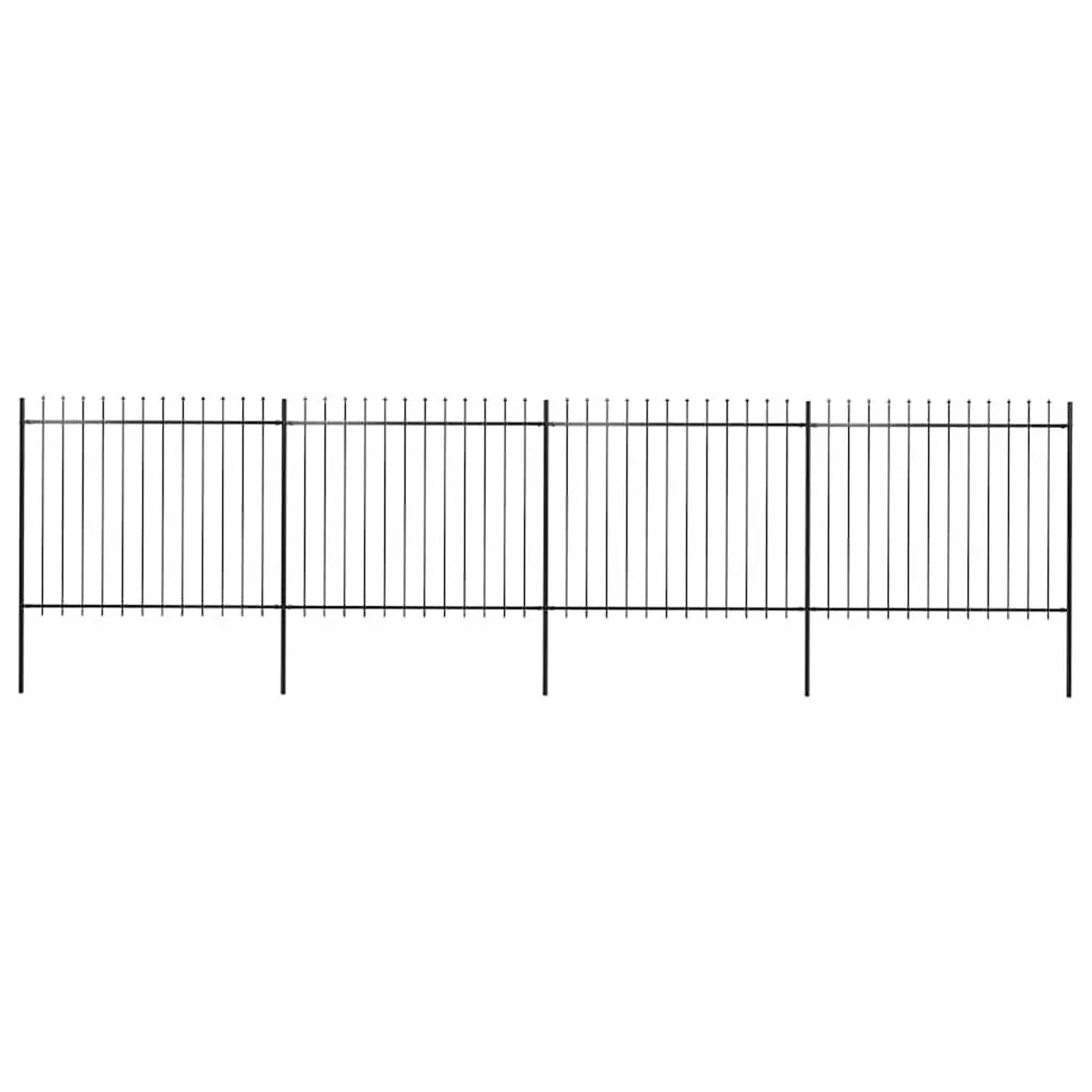vidaXL Gartenzaun mit Speerspitze Stahl 714,5 x 150 cm Schwarz 277632 günstig online kaufen