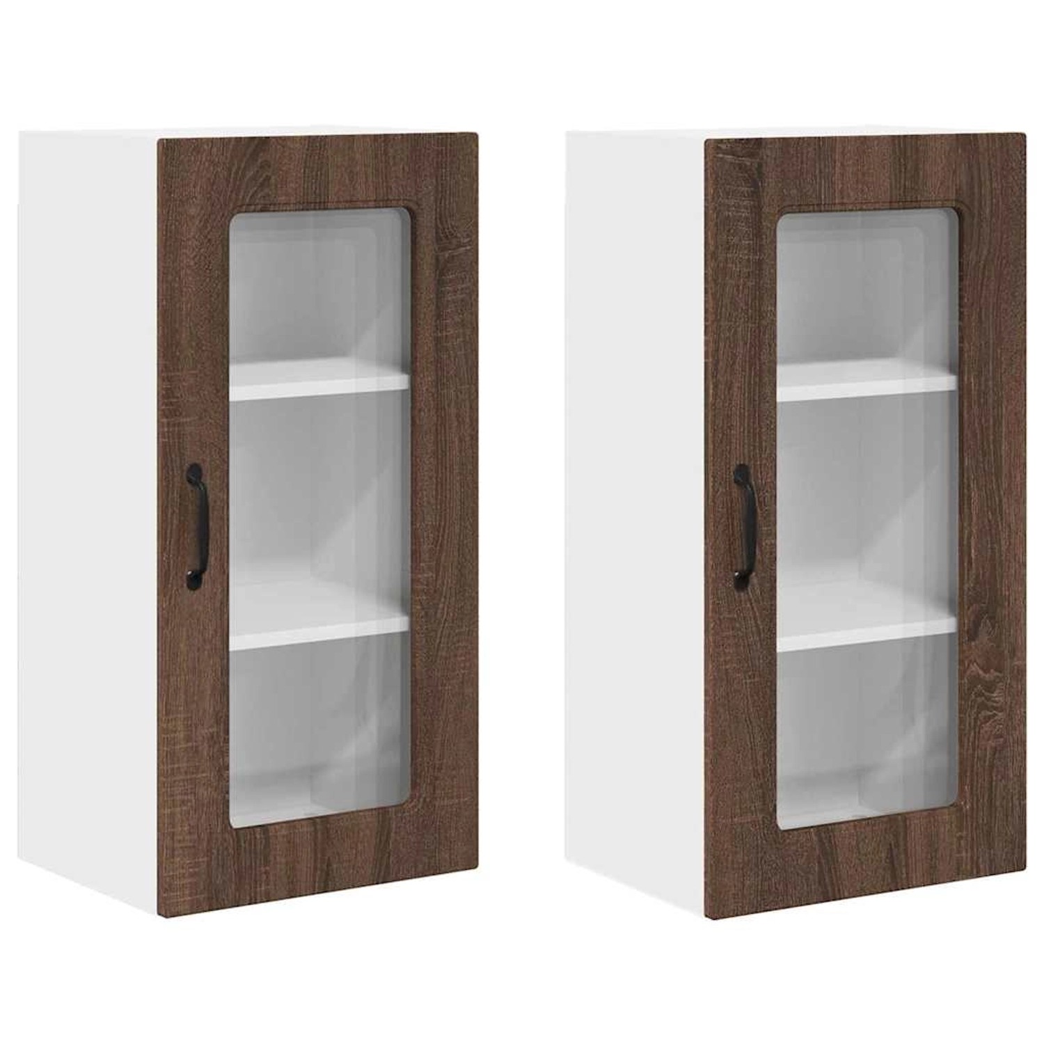 vidaXL Küchenwandschrank 2 Stk Braun Eichen-Optik 40 x 31 x 80 cm 884649 günstig online kaufen