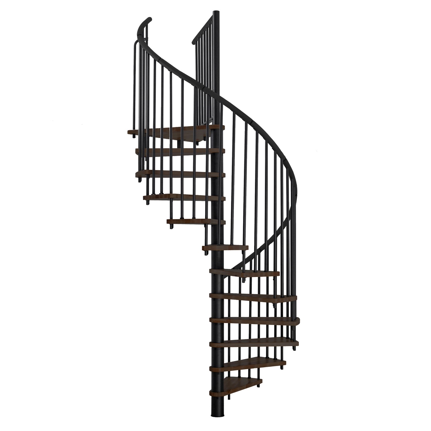 Minka Spindeltreppe Spiral Effect Ø 120 cm Walnuss Schwarz günstig online kaufen