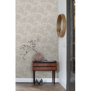 Origin Wallcoverings Tapete Rosen Helltaupe, florales Muster im klassischen Stil.