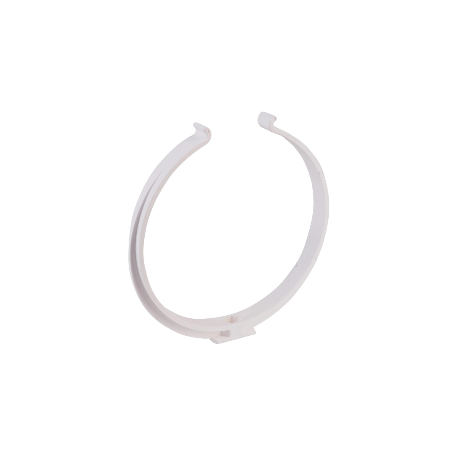 Weißer Rundrohr-Halter System 100 aus Kunststoff für Dunstabzugshauben.