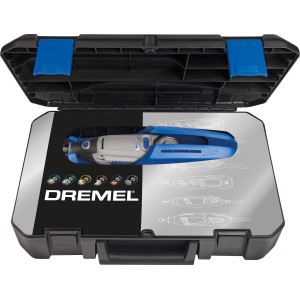 Dremel 3000-1/25 EZ Multifunktionswerkzeug Set im geöffneten Koffer.
