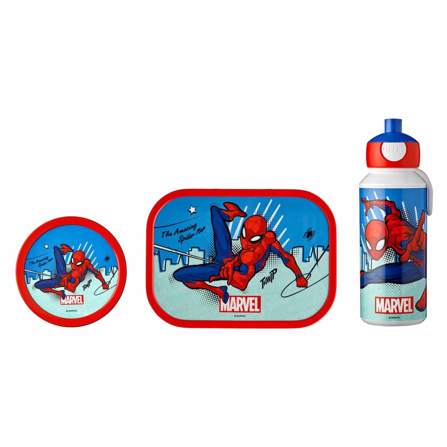 Mepal Campus Lunchset 3-teilig aus Brotdose Trinkflasche und Obstbox Spiderman