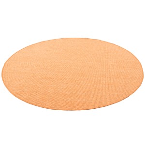 Runder, orangefarbener Sisalteppich (200x200cm) von Snapstyle Natur.