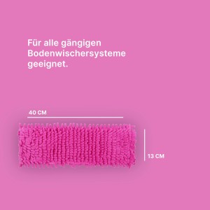 Bestlivings Bodenwischer Ersatzbezug Mikrovelour Chenille Beere, 40x12cm.
