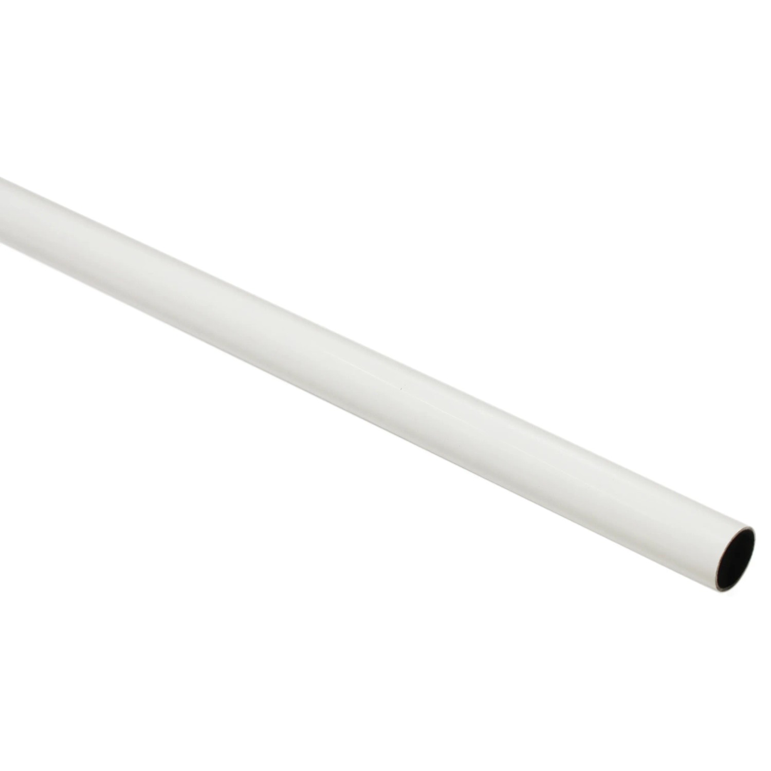 Weiße Gardinenstange Chicago, Ø 20 mm, 120 cm lang, für Stilgarnituren.
