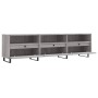 VidaXL TV-Schrank Grau Sonoma, 150 cm breit, mit Fächern und schwarzen Metallbeinen.