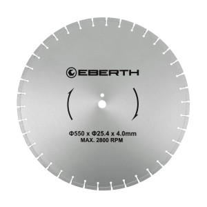 EBERTH Diamanttrennscheibe, 550mm Durchmesser für Stein- und Betonarbeiten.