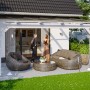 Skan Holz Terrassenüberdachung Ancona, 541x400 cm, Leimholz weiß, mit Polycarbonat-Doppelstegplatten.