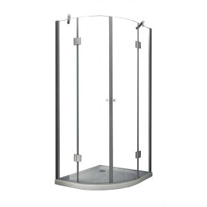 Glasdeals Duschkabine ANGOLO 80x80 cm mit ESG Glas und Rahmen in Silberoptik.