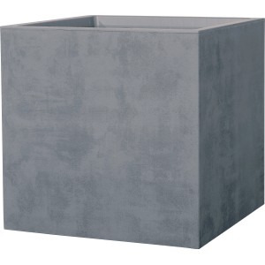 Aschgrauer, quadratischer Deroma Pflanztopf Quadro Millenium, 49x49x49 cm.