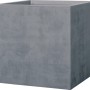 Aschgrauer, quadratischer Deroma Pflanztopf Quadro Millenium, 49x49x49 cm.
