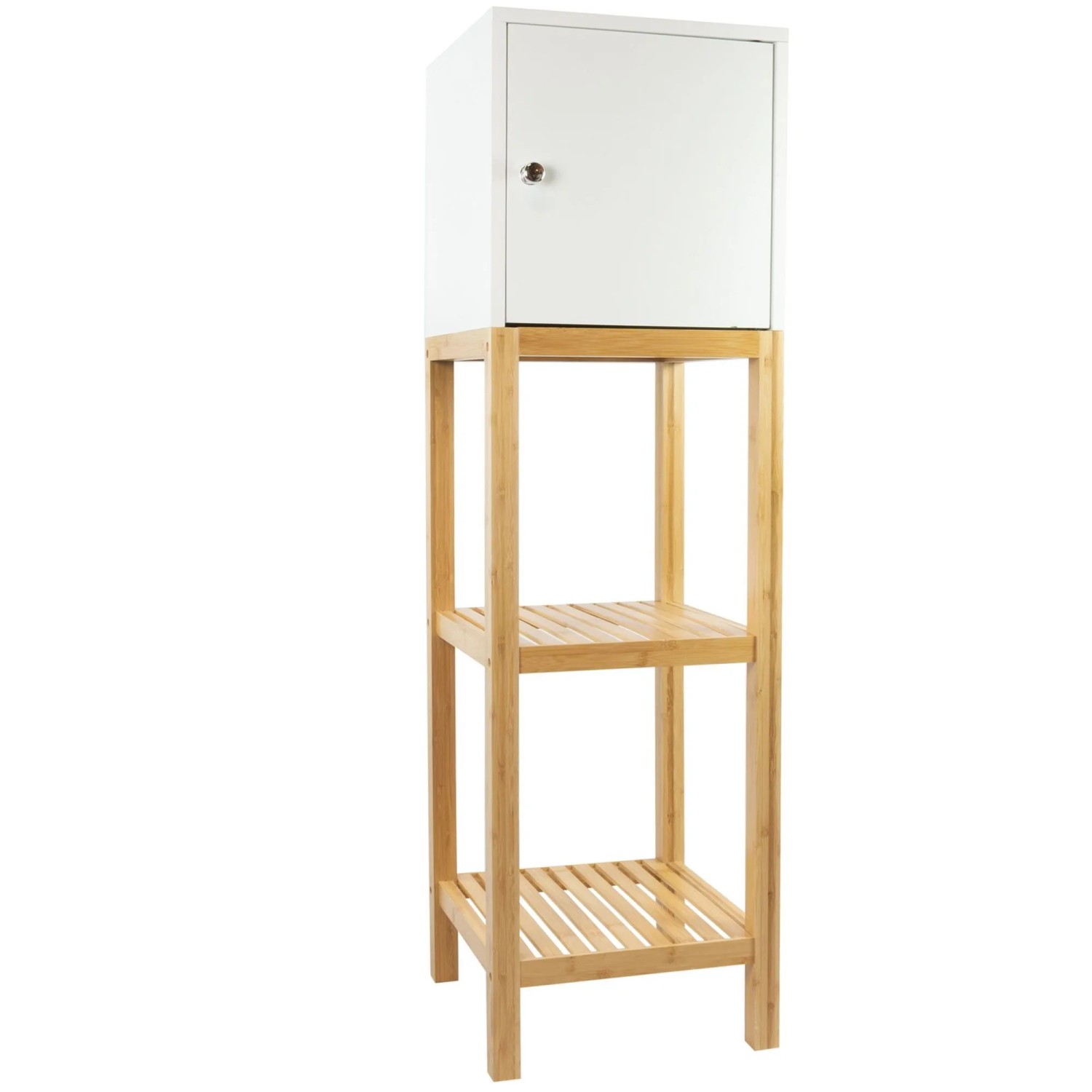 osoltus Badschrank Badregal 114 Cm Kobe Bambus Weiß