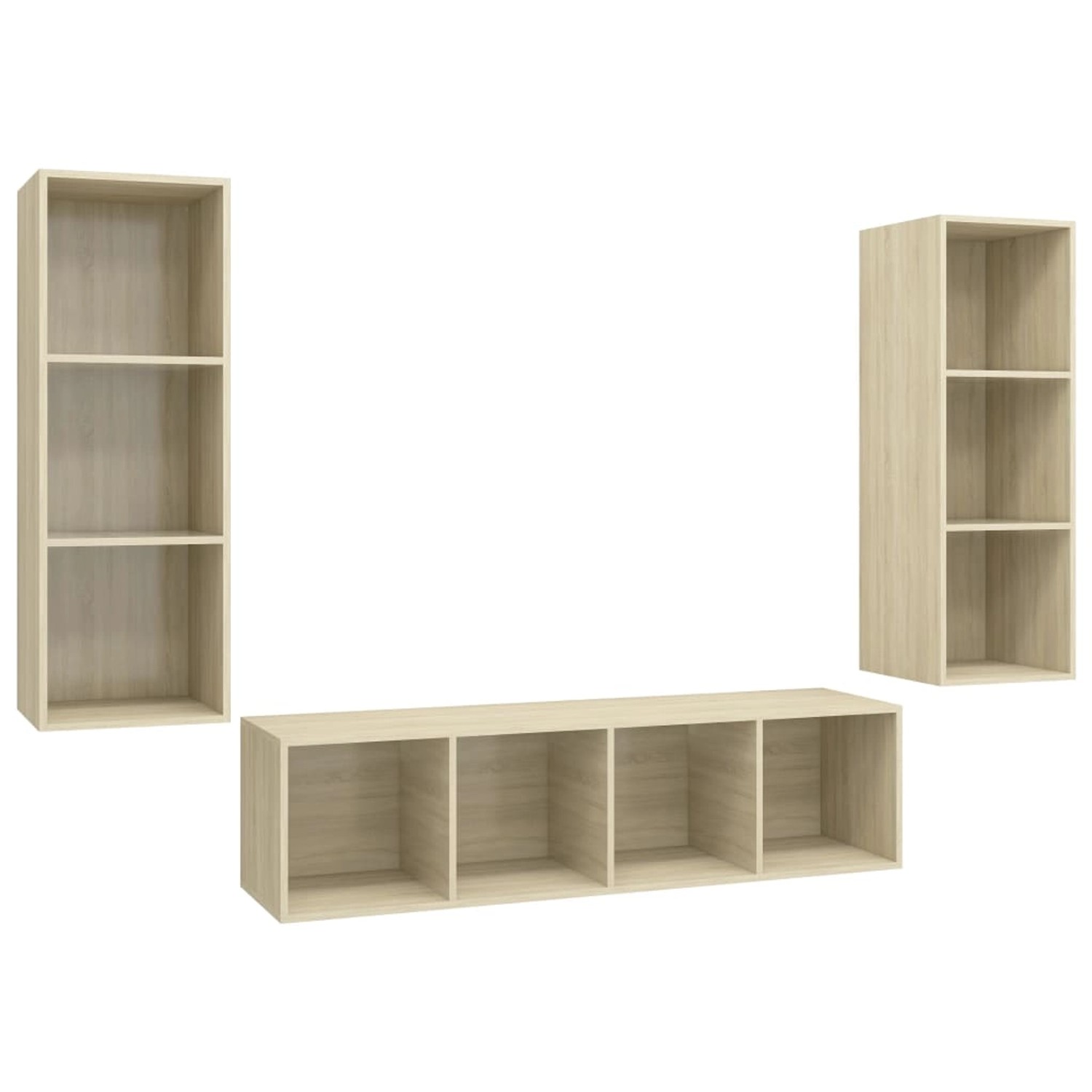 VidaXL 3-tlg. TV-Schrank-Set Sonoma-Eiche Holzwerkstoff 1