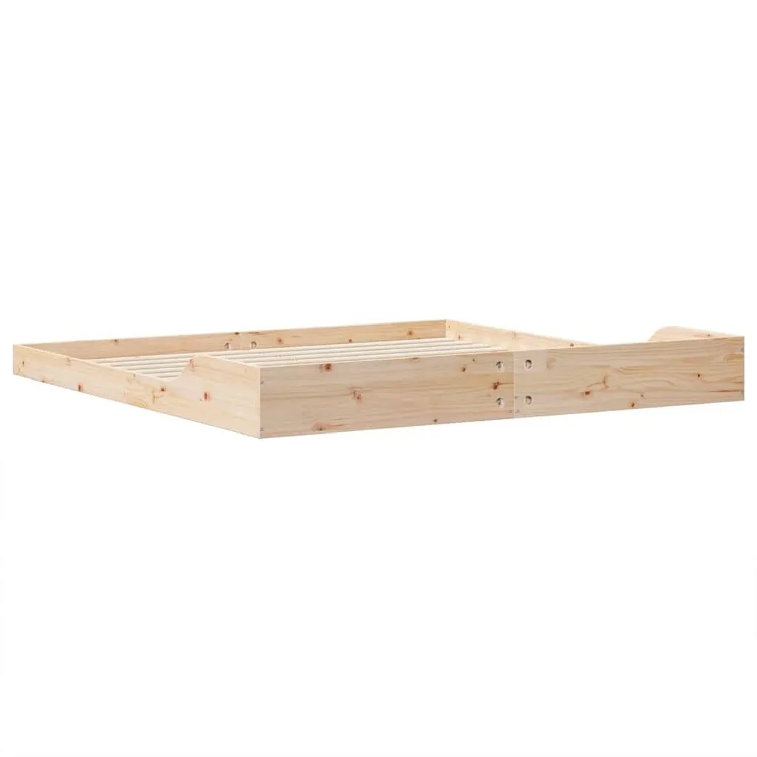 Brauner vidaXL Bettrahmen 180x210 cm aus massivem Kiefernholz.