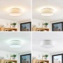 Weiße Lindby LED Deckenleuchte Ellamina aus Textil, verschiedene Lichtfarben.