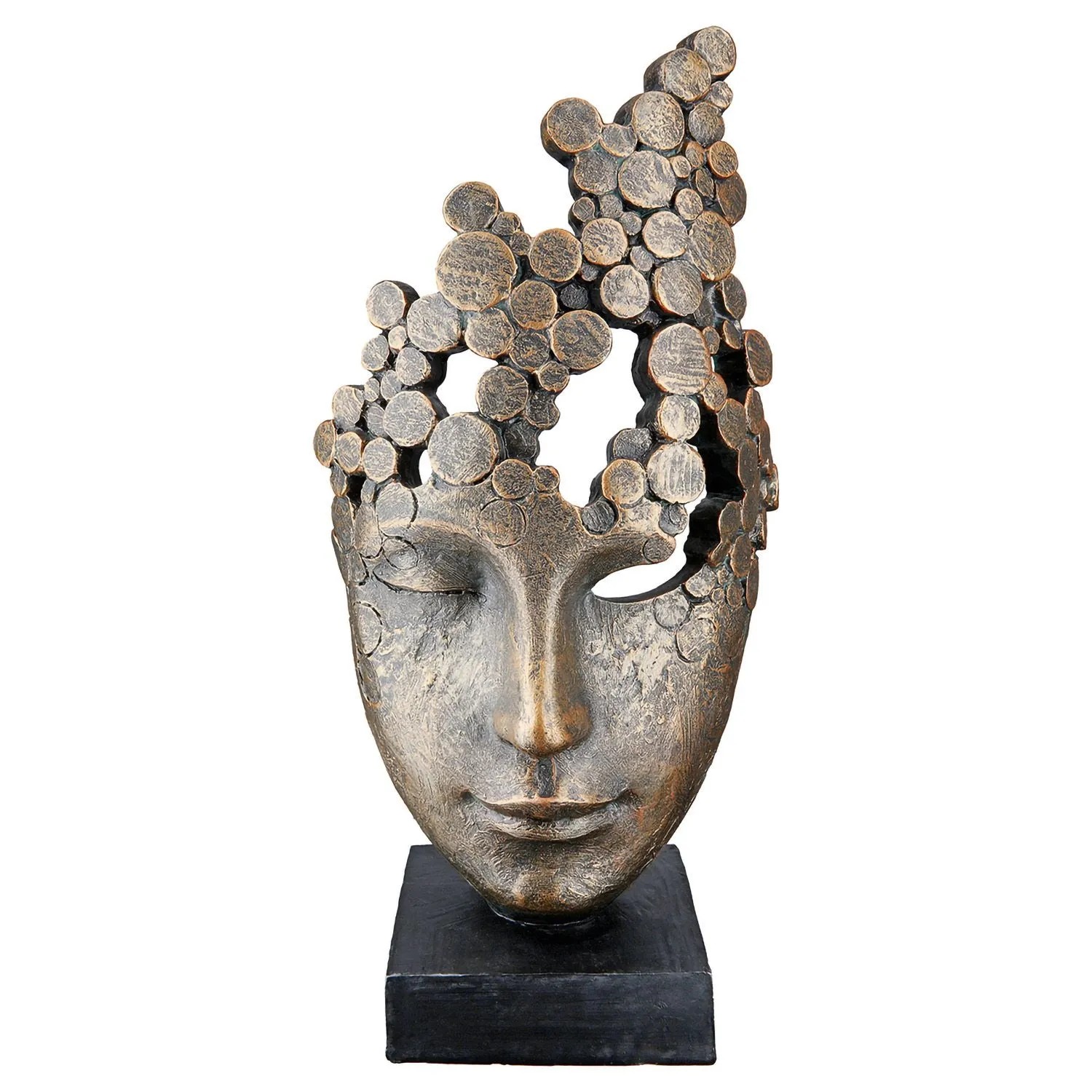 Gilde Skulptur Female Mask Bronzefarben 31,5 cm x 15 cm