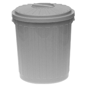 Silberner Mini-Mülleimer mit Deckel, 7 Liter Volumen.