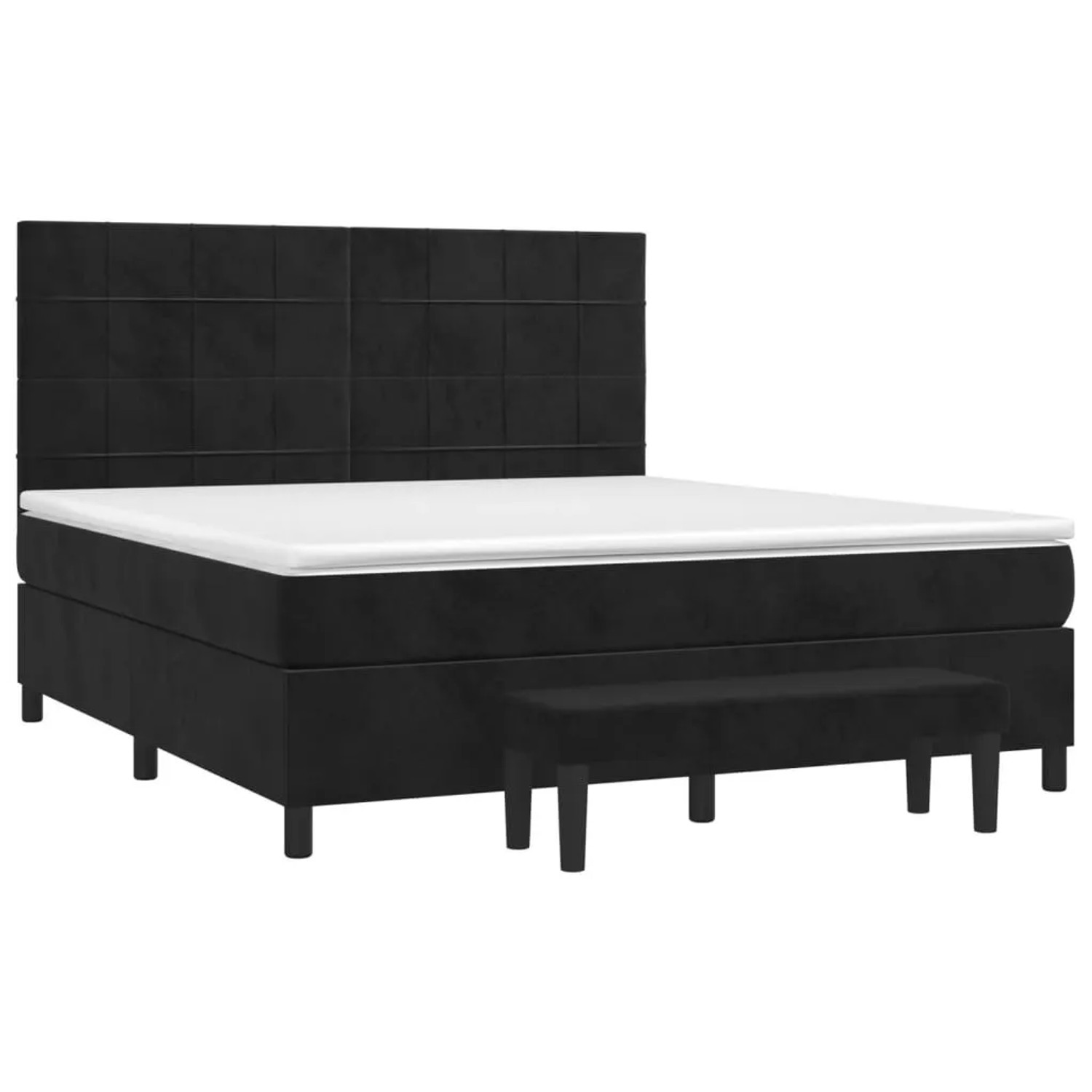 vidaXL Boxspringbett mit Matratze Schwarz 160x200 cm Samt 3137853 günstig online kaufen