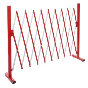 Ausziehbares MCW Absperrgitter B34, rot-weiß, aus Aluminium. Flexibler Gartenzaun, 103 cm hoch.