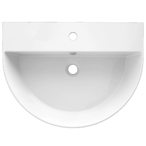 Domberg Handwaschbecken DB2003, 60x45 cm, Weiß, mit Hahnloch und Überlauf.