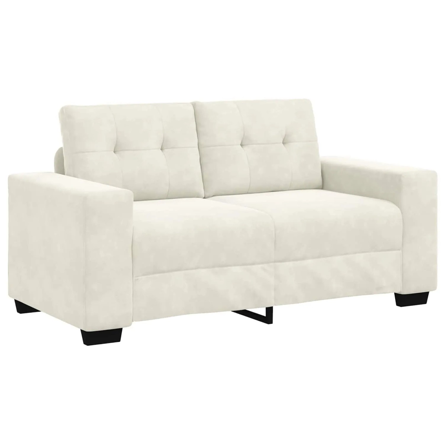vidaXL Zweisitzer-Sofa mit Kissen Creme Samt 4105118 günstig online kaufen