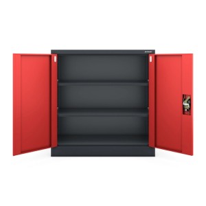 Jan Nowak Metallschrank Klein BEATA 93 x 90 x 40 cm Anthrazit-Rot