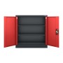 Jan Nowak Metallschrank Klein BEATA 93 x 90 x 40 cm Anthrazit-Rot_3