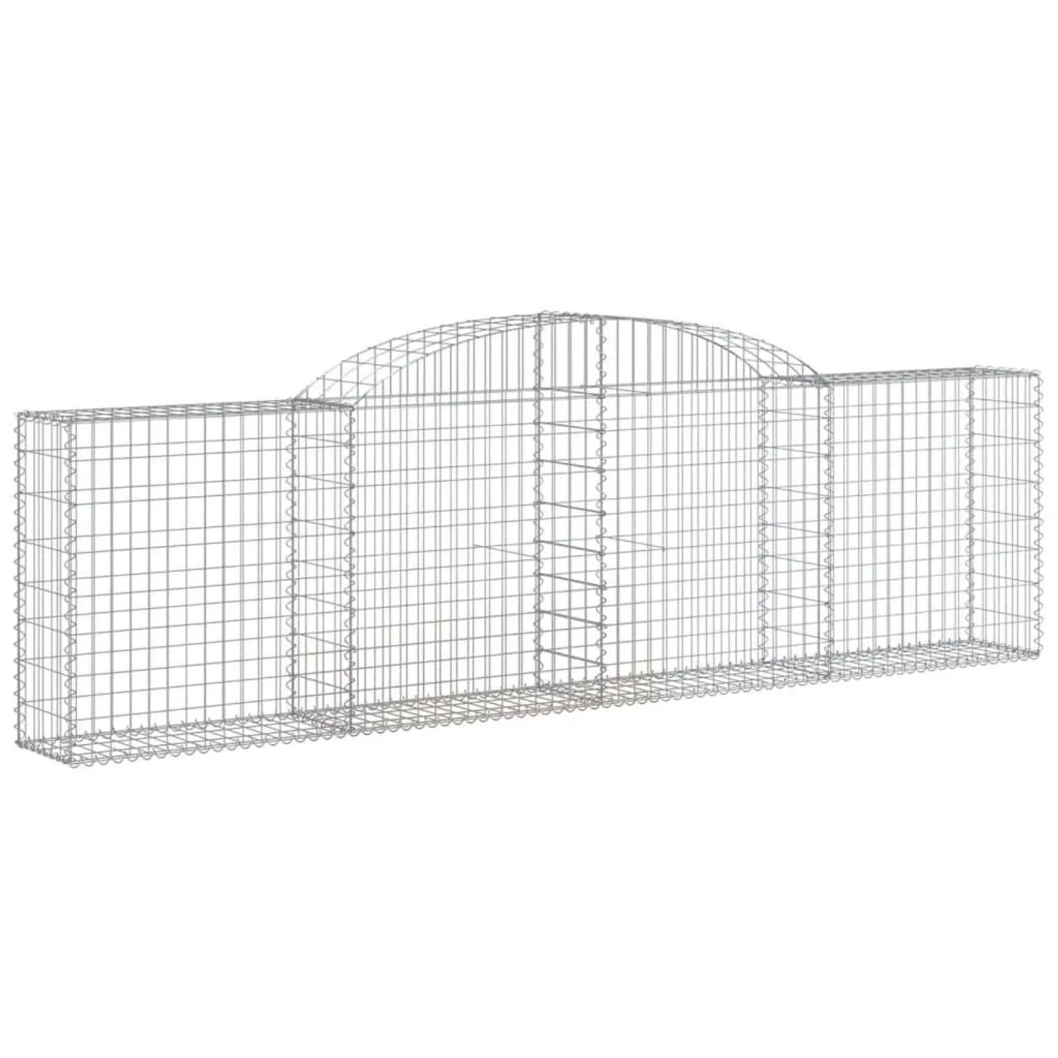 vidaXL Gabionen mit Hochbogen 4 Stk 300x30x80/100 cm Verzinktes Eisen 3146505
