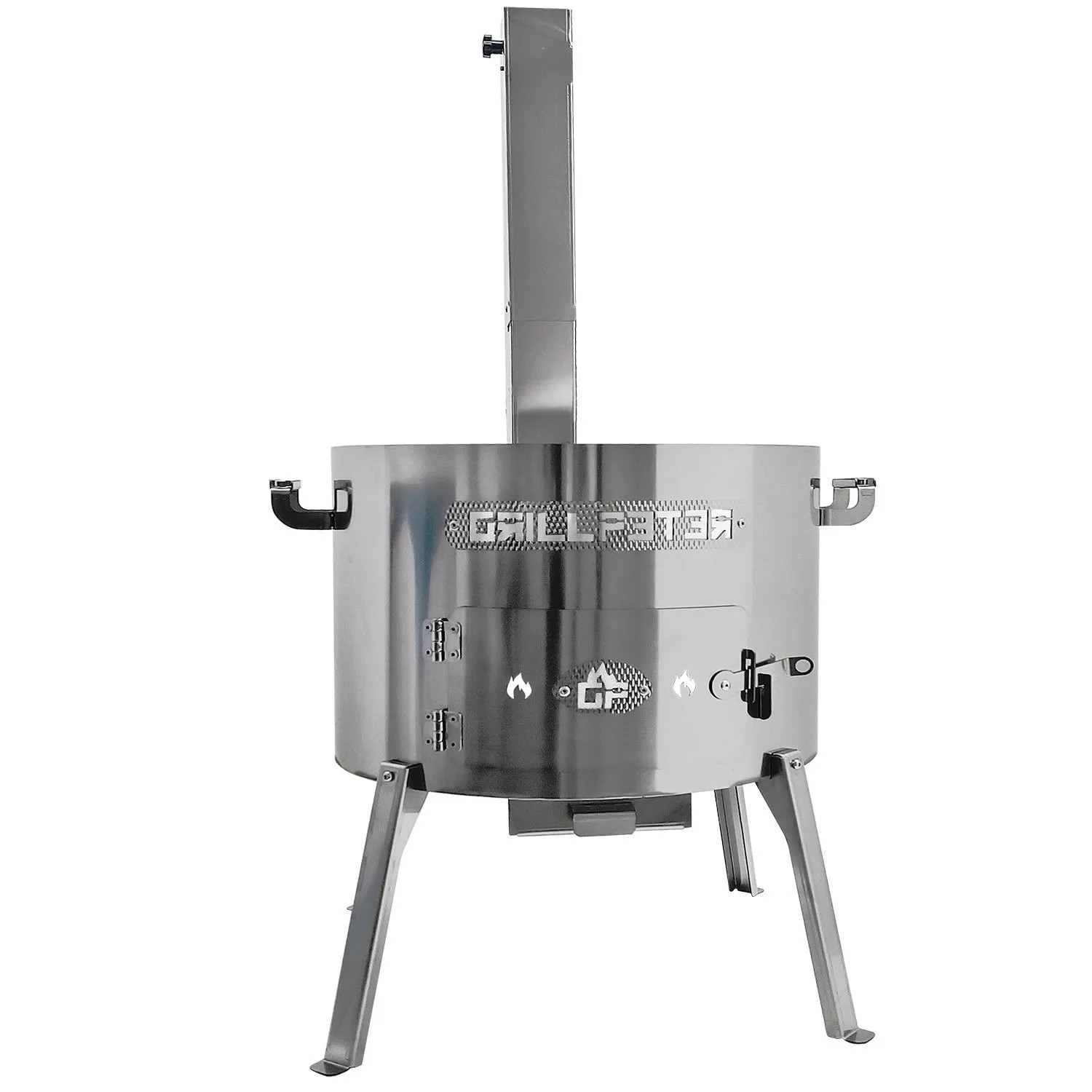 Grillpeter Utschak Timur Ø50 cm Edelstahl 2mm mit Rauchrohr Feuerofen günstig online kaufen