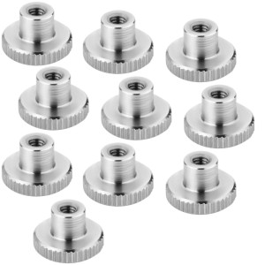 10er Set SOTECH Rändelmuttern M4, Edelstahl V2A, hohe Form nach DIN 466.