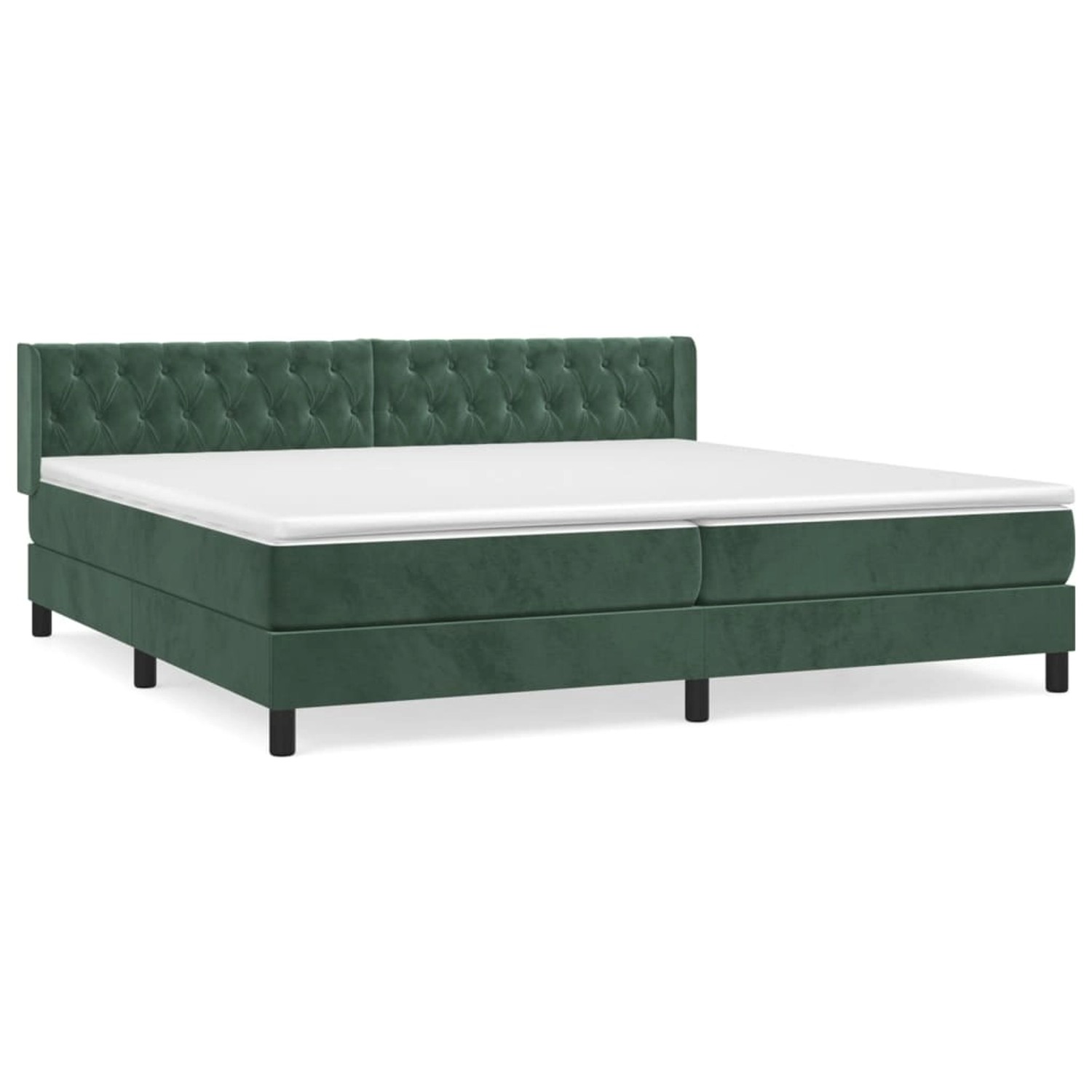 vidaXL Boxspringbett mit Matratze Dunkelgrün 200x200 cm Samt1388555 günstig online kaufen