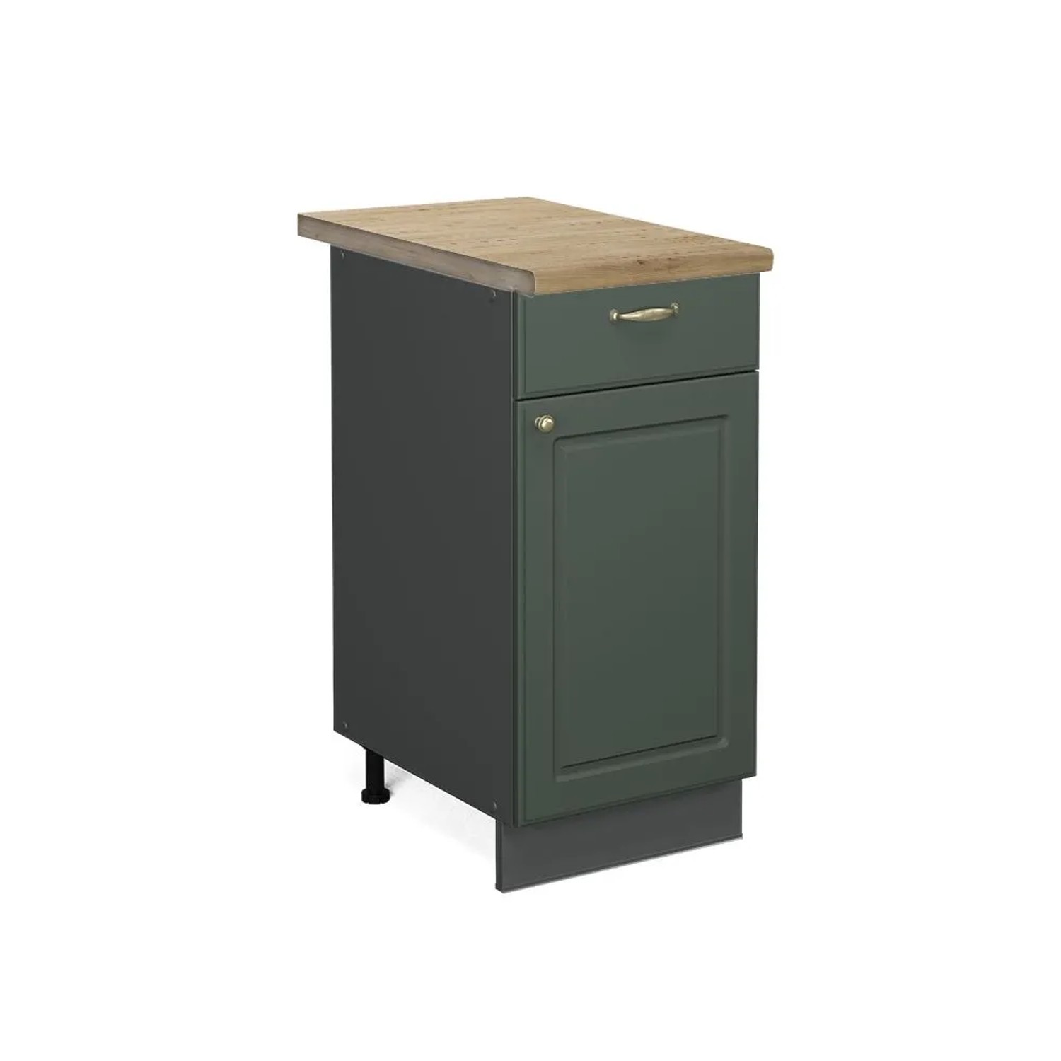 Vicco Küchenunterschrank Fame-Line Grün-Gold Landhaus Anthrazit 40 cm AP Eiche