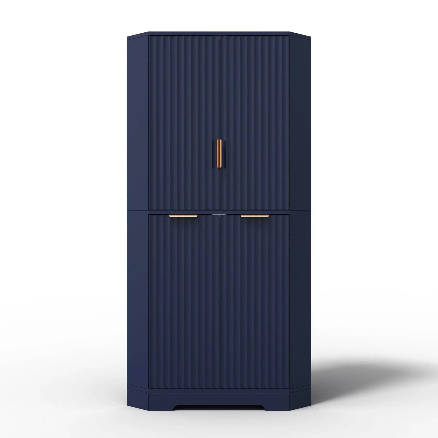 Merax Eckschrank 60x60x172 cm 4 Türen Verstellbare Einlegeböden
