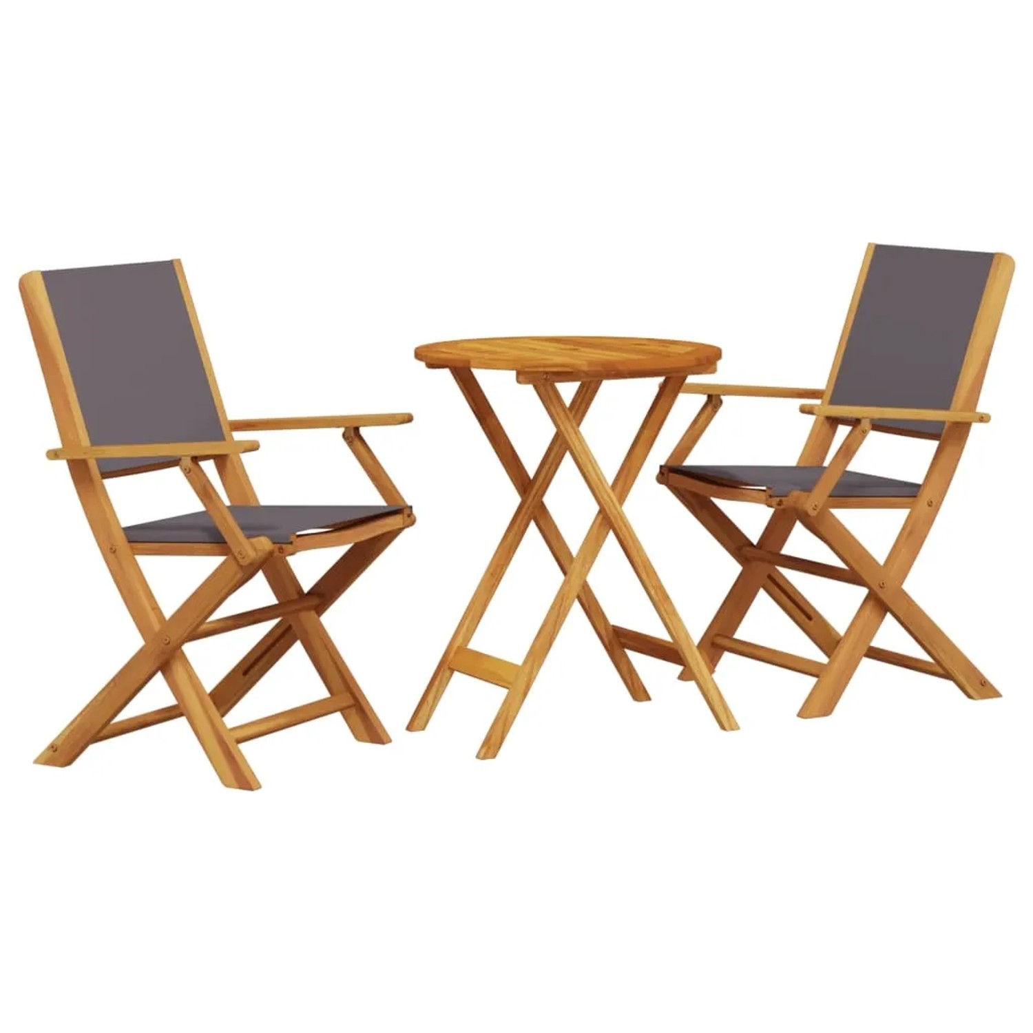 vidaXL 3-tlg Bistro-Set Anthrazit Stoff und Massivholz Modell 5 günstig online kaufen