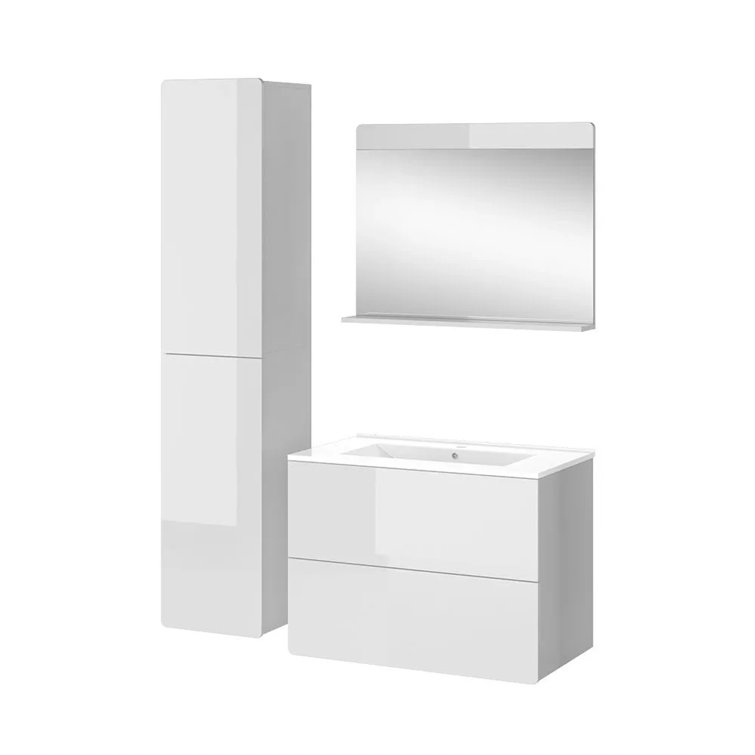 Vicco Badmöbel-Set Izan Weiß 80 x 59 4-teilig