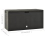 VidaXL Gartenbox, anthrazit, 114x47x60 cm, Universalbox für Garten und Terrasse.