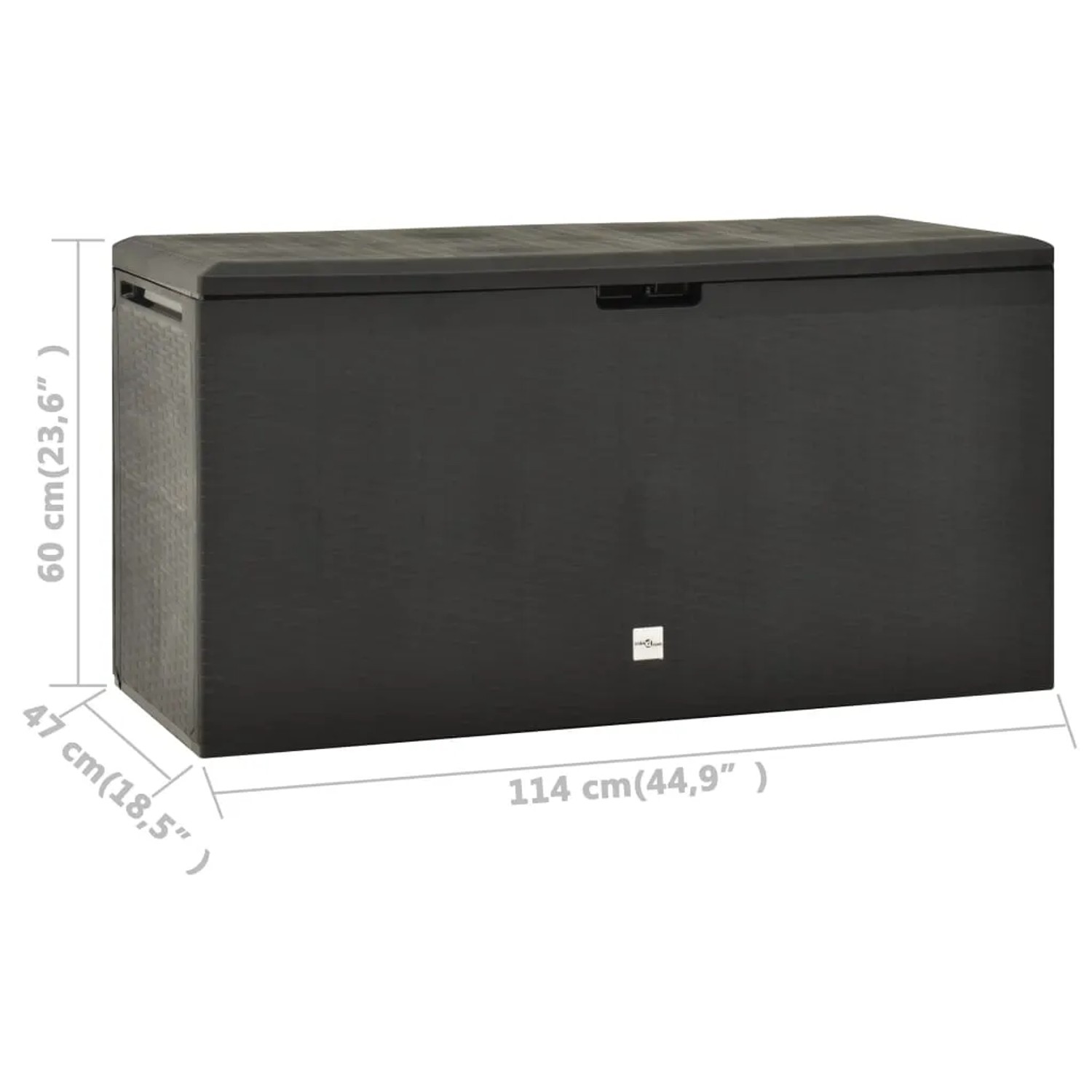 VidaXL Gartenbox, anthrazit, 114x47x60 cm, Universalbox für Garten und Terrasse.