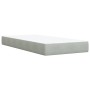 Hellgraues Boxspringbett mit Matratze, 100x200 cm, Samt.