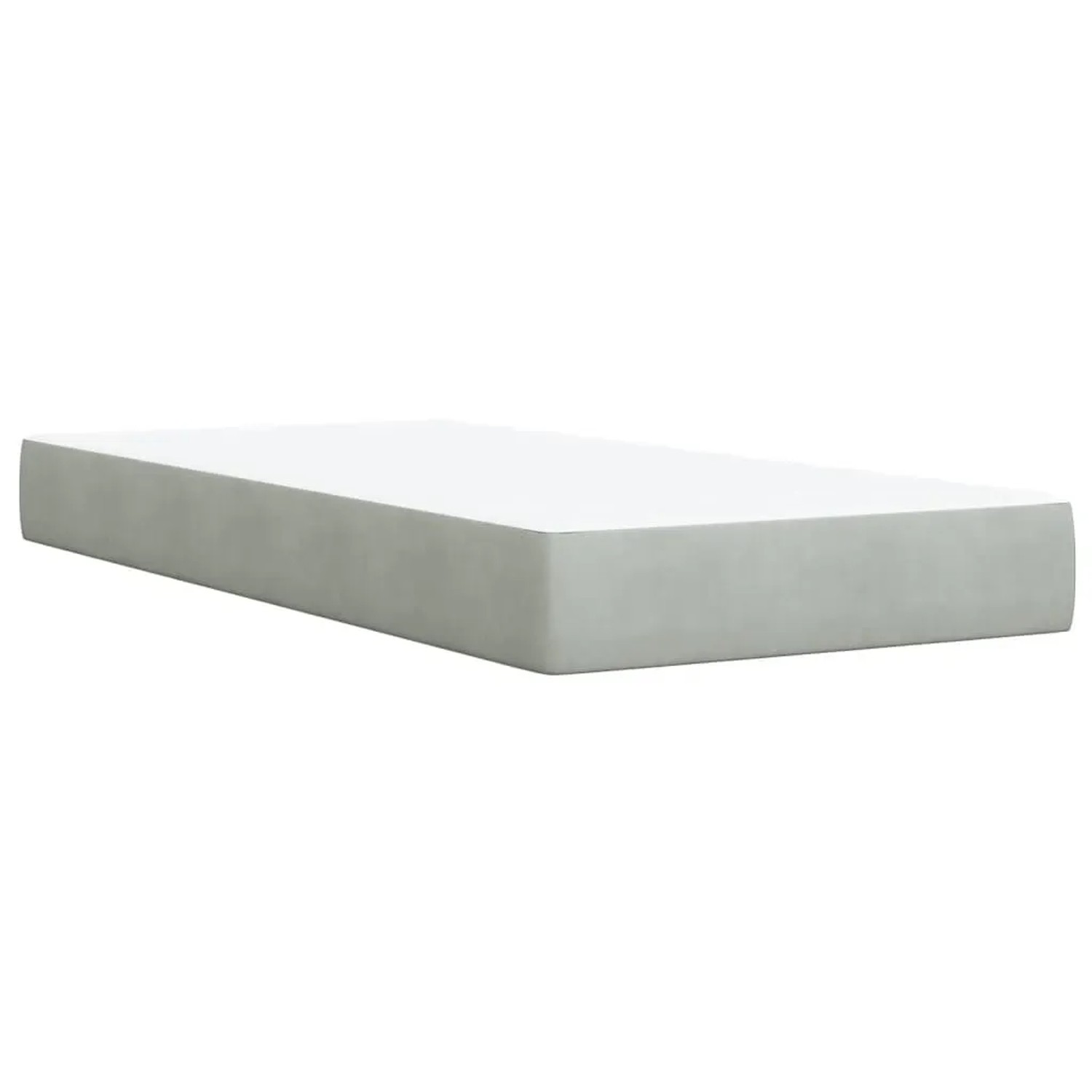 Hellgraues Boxspringbett mit Matratze, 100x200 cm, Samt.
