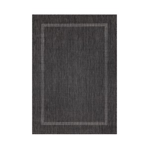 Schwarzer Ayyildiz In- & Outdoor-Teppich Relax, 120x170 cm, Sisaloptik, ideal für Balkon und Terrasse.