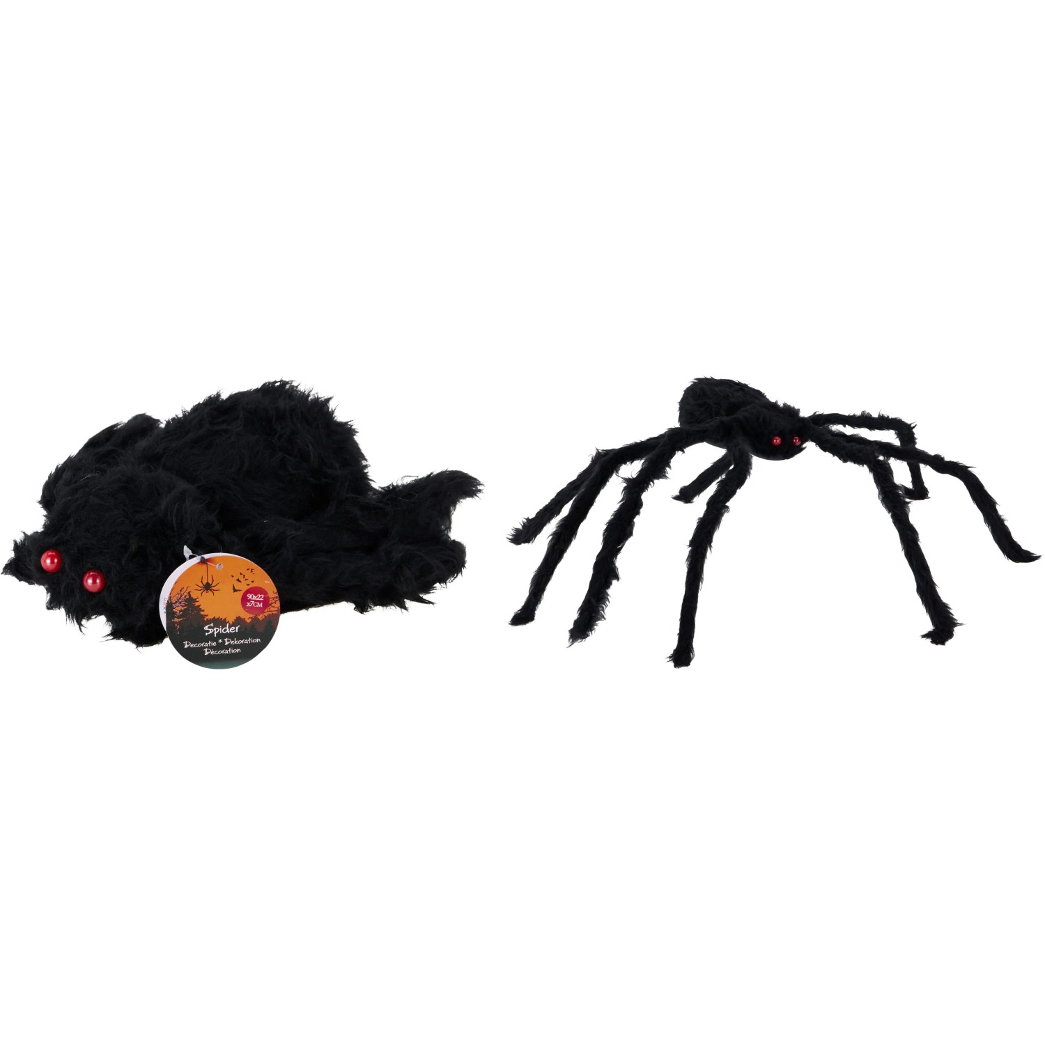 Halloween-Dekospinne 90 cm Schwarz Polyester-PP