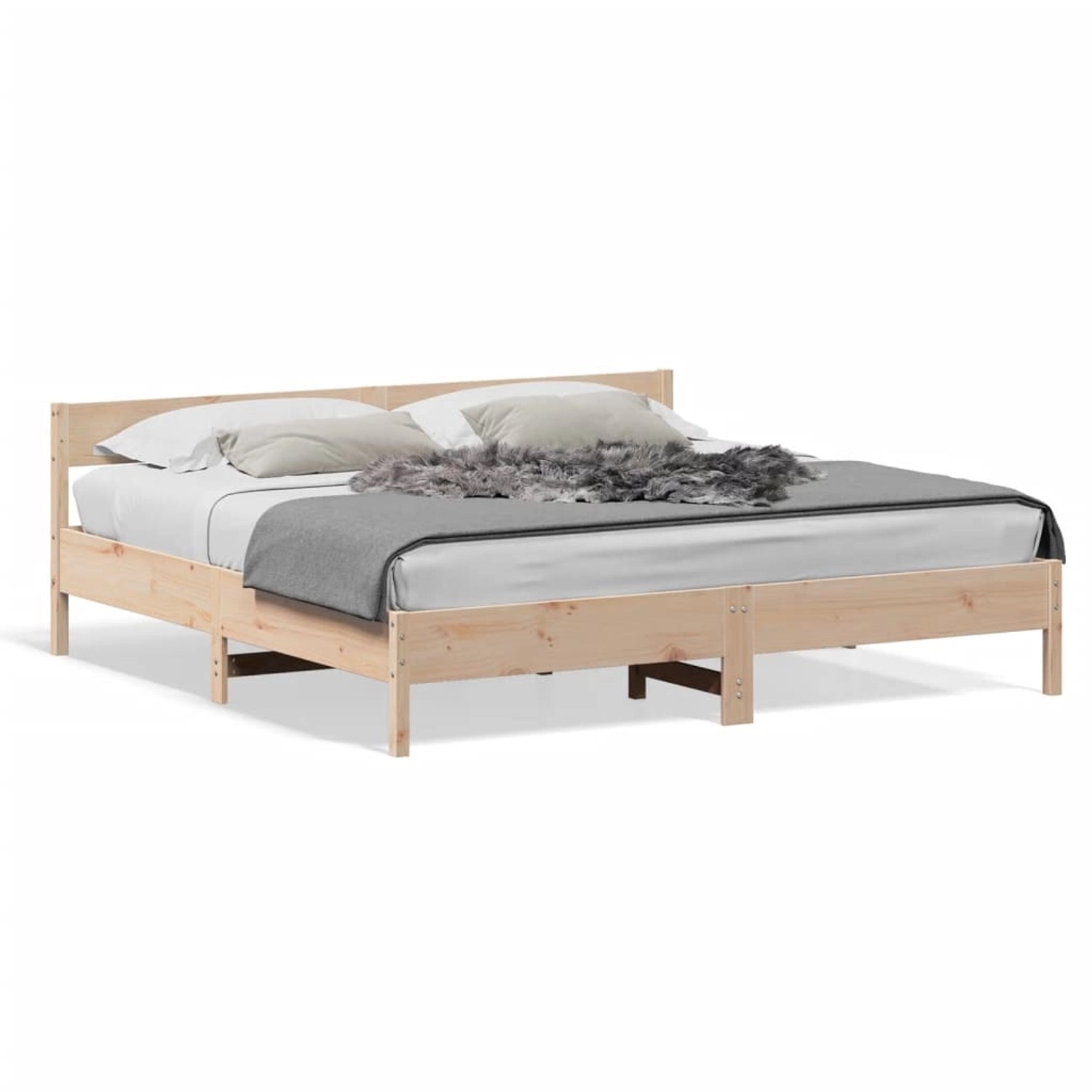 vidaXL Massivholzbett ohne Matratze 200x200 cm Kiefer 3216209 günstig online kaufen