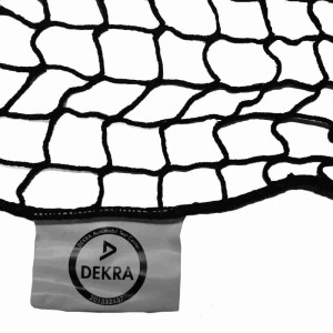 Schwarzes, knotenloses Abdecknetz 2,5x5m zur Ladungssicherung für Autoanhänger.