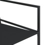 Detailansicht: Schwarzer Gartenstuhl aus Textilene der vidaXL Essgruppe, Fokus auf Material und Rahmen.