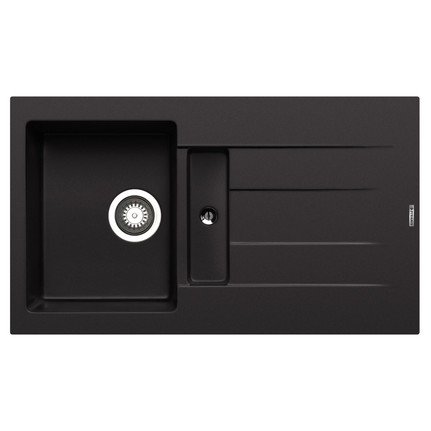 Pyramis Pyragranitespüle Athlos 1 1/4B 1D 86 cm x 50 cm Volcano