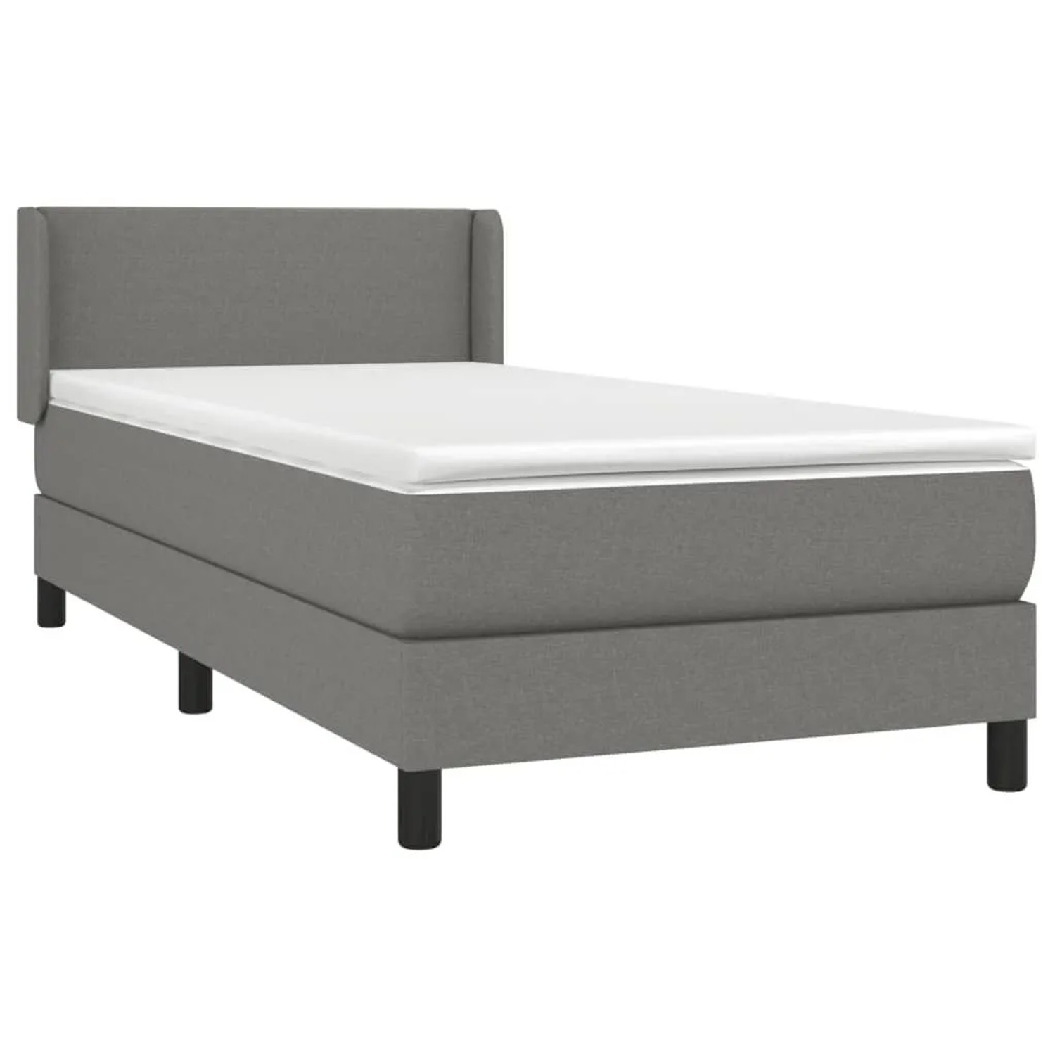 vidaXL Boxspringbett mit Matratze Dunkelgrau 90x200 cm Stoff 3129522 günstig online kaufen